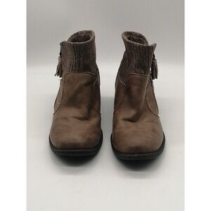 b.o.c. Boots Womens Brown 8 Sweater Top Bootie Shoes Side Zip Tassel 226717